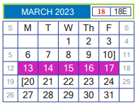 District School Academic Calendar for Nye Elementary for March 2023