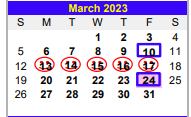 District School Academic Calendar for Valley View South Elementary for March 2023