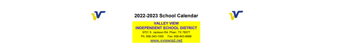 District School Academic Calendar for Valley View South Elementary