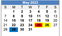 District School Academic Calendar for Martin De Leon Elementary for May 2023