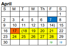District School Academic Calendar for A I M S Ctr H S for April 2023