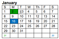 District School Academic Calendar for A I M S Ctr H S for January 2023