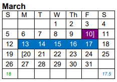 District School Academic Calendar for A I M S Ctr H S for March 2023