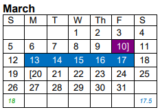 District School Academic Calendar for Vidor Middle for March 2023