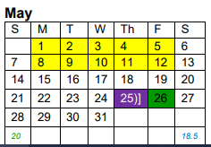 District School Academic Calendar for Vidor El for May 2023