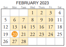 District School Academic Calendar for Birdneck Elementary for February 2023