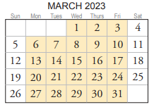 District School Academic Calendar for Old Donation Center for March 2023
