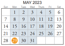 District School Academic Calendar for Old Donation Center for May 2023
