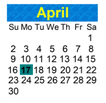 District School Academic Calendar for Bonner Elementary School for April 2023