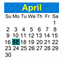 District School Academic Calendar for Coronado Beach Elementary School for April 2023