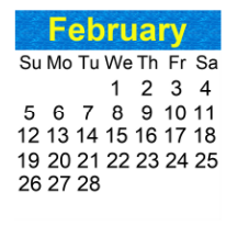 District School Academic Calendar for Galaxy Middle School for February 2023