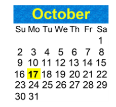 District School Academic Calendar for The Reading Edge Academy for October 2022