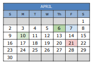 District School Academic Calendar for University High School for April 2023