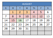 District School Academic Calendar for South Waco Elementary School for August 2022