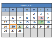 District School Academic Calendar for University High School for February 2023
