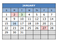 District School Academic Calendar for Alta Vista Montessori Magnet for January 2023