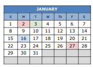 District School Academic Calendar for Hillcrest Professional Devel for January 2023