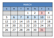 District School Academic Calendar for Cedar Ridge Elementary School for March 2023