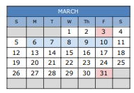 District School Academic Calendar for Hillcrest Professional Devel for March 2023