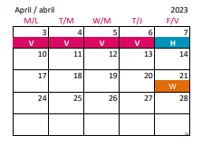 District School Academic Calendar for Zebulon Elementary for April 2023