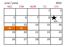 District School Academic Calendar for Holly Ridge Middle for June 2023