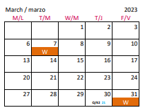 District School Academic Calendar for Martin Middle for March 2023