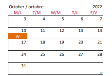 District School Academic Calendar for Brooks Elementary for October 2022