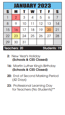 District School Academic Calendar for Old Forge Elementary for January 2023