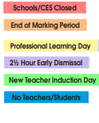 District School Academic Calendar Legend for E. Russell Hicks School