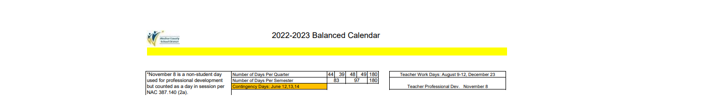 District School Academic Calendar Key for Sparks High School