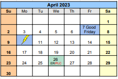 District School Academic Calendar for Dunaway Elementary for April 2023