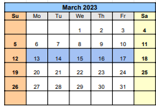 District School Academic Calendar for New Elementary for March 2023