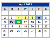 District School Academic Calendar for Weatherford High School for April 2023