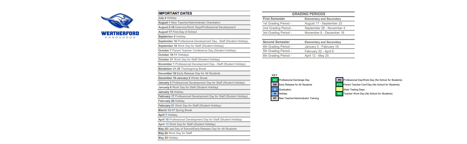 District School Academic Calendar Key for Tison Middle School