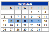 District School Academic Calendar for Juan Seguin Elementary for March 2023