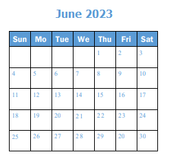 District School Academic Calendar for Kanesville School for June 2023