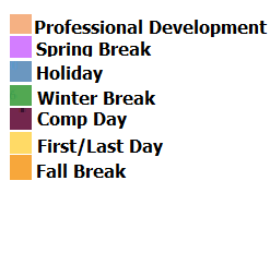 District School Academic Calendar Legend for Midland School