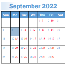 District School Academic Calendar for Snowcrest Jr High for September 2022