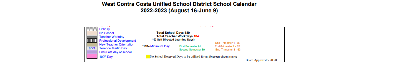 District School Academic Calendar Key for Harding Elementary