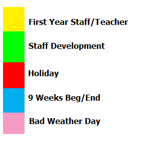 District School Academic Calendar Legend for Brewer Middle