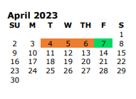 District School Academic Calendar for Whitehouse Isd - Jjaep for April 2023