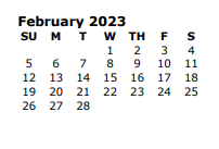 District School Academic Calendar for Cain El for February 2023