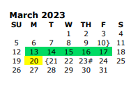 District School Academic Calendar for Whitehouse A E P for March 2023