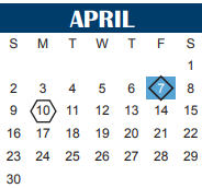 District School Academic Calendar for Crockett Elementary for April 2023