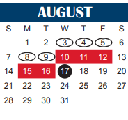 District School Academic Calendar for Kirby Math-science Ctr for August 2022