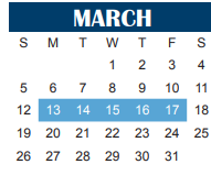District School Academic Calendar for Zundelowitz Junior High for March 2023