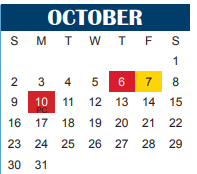 District School Academic Calendar for Hirschi High School for October 2022