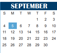 District School Academic Calendar for Rosewood Head Start for September 2022