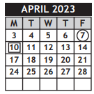 District School Academic Calendar for Chisholm Life Skills Center for April 2023