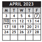 District School Academic Calendar for Griffith Elem for April 2023